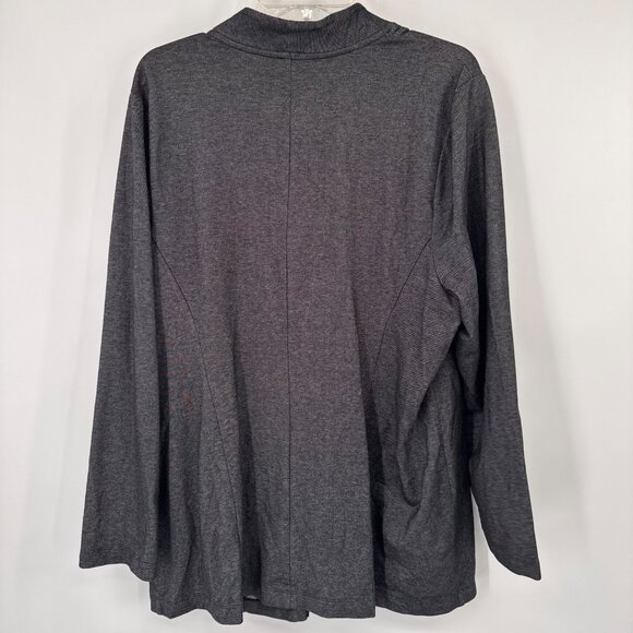 J. Jill Wearever Collection Womens  knit Jacket size XL Charcoal gray pockets - Picture 10 of 12